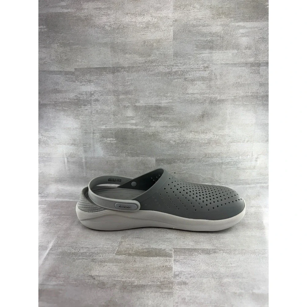 Crocs LiteRide Clog Men Sz 11 Slate Grey Almost White Comfort Shoes 204592